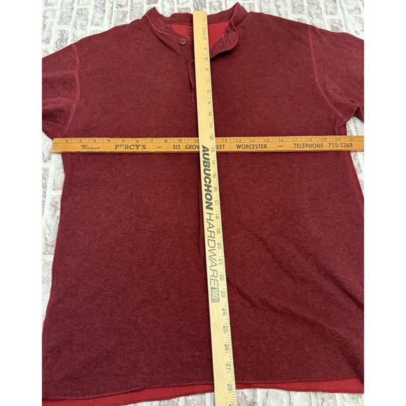 L.L. Bean Mens Two-Layer River Driver's Shirt Wool Blend Henley Base Layer Red L - Picture 6 of 7